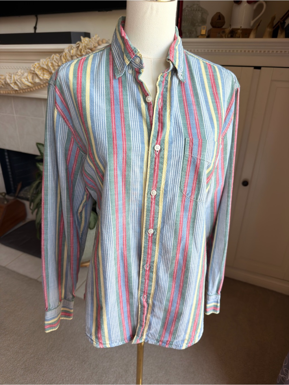 Vintage J.Crew Striped Long Sleeve Button Down Shirt